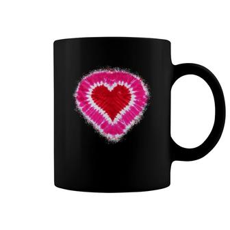 Toddler Kids Adults Red & Pink Heart Tie Dye Valentine's Day Coffee Mug | Mazezy