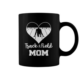 Track And Field Mom Heart Funny Athletic Coffee Mug | Mazezy