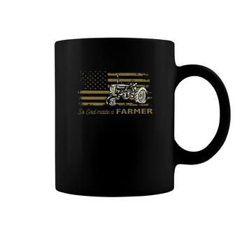 Tractor So God Made A Farmer American Flag Coffee Mug - Thegiftio