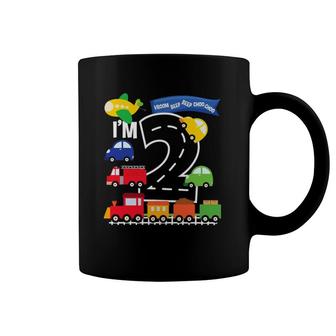 Transportation 2Nd Birthday Airplane Cars Fire Truck Train Coffee Mug | Mazezy CA