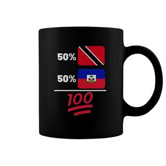 Trinidadian Plus Haitian Mix Flag Heritage Gift Coffee Mug | Mazezy