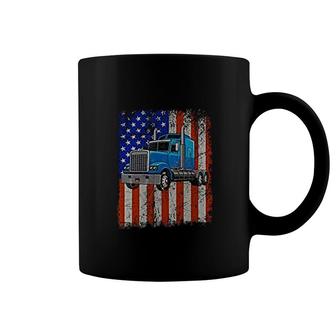 Truck Driver American Flag Proud Trucker Coffee Mug | Mazezy