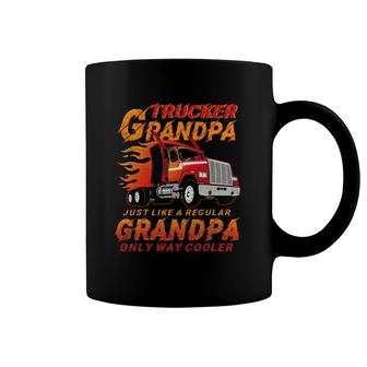 Trucker Grandpa Way Cooler Granddad Grandfather Truck Driver Coffee Mug | Mazezy