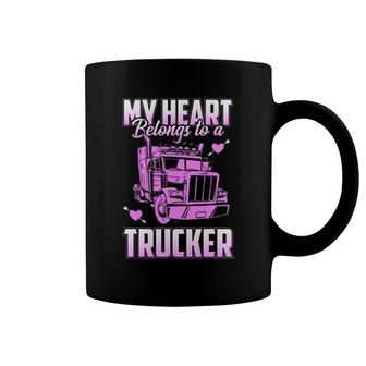 Trucker Wife Boyfriend Truck Driver Ladies Trucker Coffee Mug | Mazezy