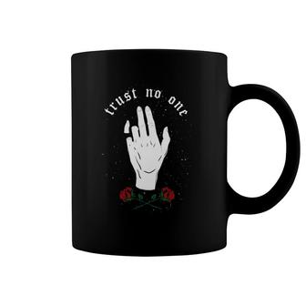 Trust No One Aesthetic Flowers Teen Girls Men & Grunge Women Coffee Mug | Mazezy UK