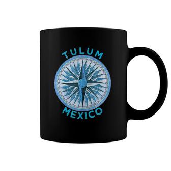 Tulum, Mexico Design Vintage Tulum, Mexico Compass Rose Coffee Mug | Mazezy