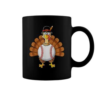 Turkey Baseball Thanksgiving Thankful Boys Coffee Mug | Mazezy