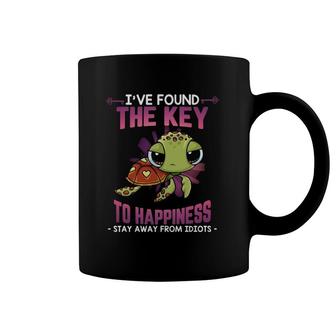 Turtle I've Found The Key To Happiness Stay Away From Idiots Coffee Mug | Mazezy