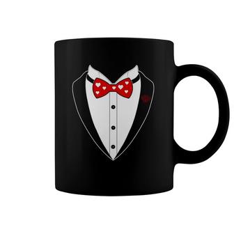 Tuxedo Hearts Bow Tie Valentine's Day Costume Gift Tee Coffee Mug | Mazezy