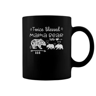Twice Blessed Mama Bear Mother Of Two Or Twins Mom Gift Coffee Mug | Mazezy