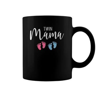 Twin Mama Floral Design Cute Mom Mother's Day Coffee Mug | Mazezy