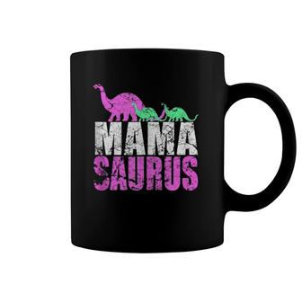 Twin Mom Mother's Day Gift Mama Saurus Dinosaur Graphic Coffee Mug | Mazezy