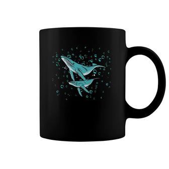 Two Humpback Whales In The Ocean Beautiful Marine Animal And Coffee Mug | Mazezy