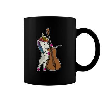 Unicorn Playing Cello Bass Funny Magical Cellist Music Coffee Mug | Mazezy