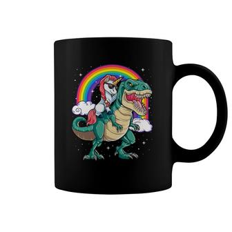 Unicorn Riding T Rex Dinosaur Lover Unicorn Idea Costume Coffee Mug | Mazezy