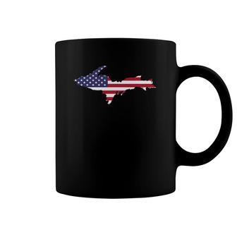 Up Upper Peninsula Michigan American Flag Usa Coffee Mug | Mazezy