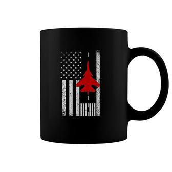 Us Flag Airport Runway Fighter Jet Patriotic Pilot Coffee Mug | Mazezy