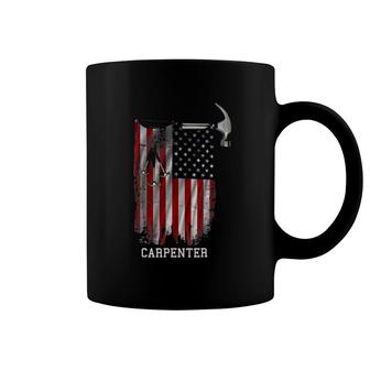 Us Flag Patriotic American Carpenter - Carpentry Gift Coffee Mug | Mazezy