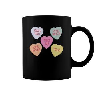 Valentine's Day Conversation Hearts Funny Valentine's Day Coffee Mug | Mazezy CA