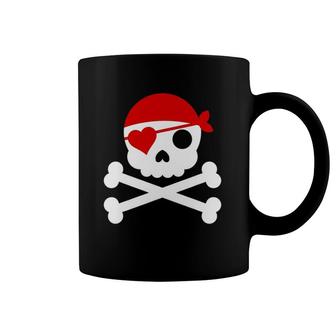 Valentine's Day Love Pirate Heart - Funny Gift Tee Coffee Mug | Mazezy