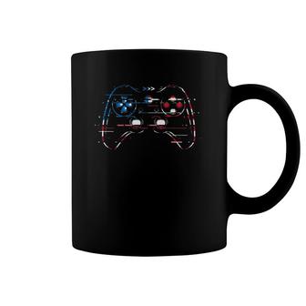 Video Game Controller Silhouette Us Flag Patriot Gaming Team Coffee Mug | Mazezy