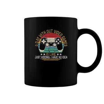 Vintage A Day Without Video Games Gaming Video Gamer Tee Coffee Mug | Mazezy
