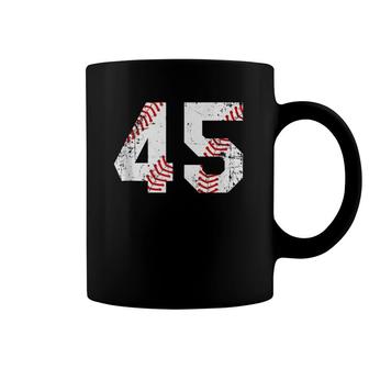 Vintage Baseball 45 Jersey Number Coffee Mug | Mazezy