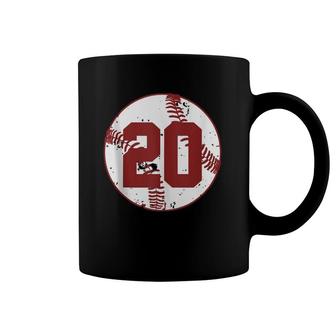 Vintage Baseball Number 20 Cool Softball Mom Gift Tank Top Coffee Mug | Mazezy