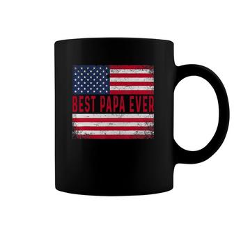 Vintage Best Papa Ever American Flag Father's Day Gift Coffee Mug | Mazezy