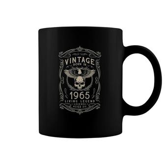 Vintage Born In 1965 Living Legend Never Die Birthday Skull Coffee Mug | Mazezy