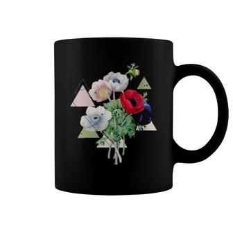 Vintage Botanical Beautiful Floral Flower Power Blue Coffee Mug | Mazezy