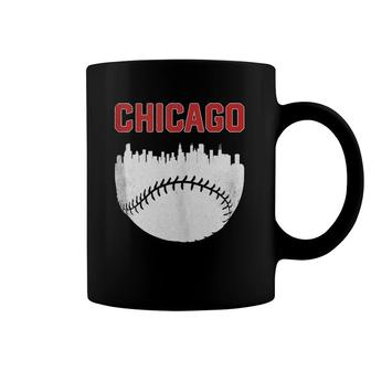 Vintage Chicago Skyline Retro Baseball City Tank Top Coffee Mug | Mazezy