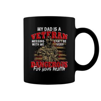 Vintage Dad Is A Veteran Father's Day Us Flag Family Coffee Mug | Mazezy