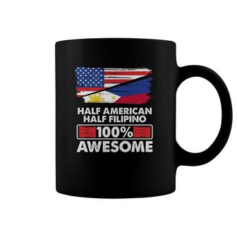 Vintage Flag Half American Half Filipino Roots 100 Awesome Coffee Mug | Mazezy