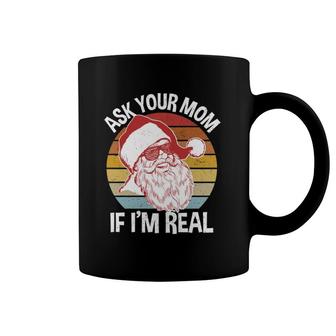 Vintage Hipster Santa Sunglasses Ask Your Mom If I'm Real Coffee Mug | Mazezy