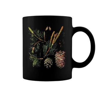 Vintage Inspired Xmas Floral Elements Botanical Chart Coffee Mug | Mazezy