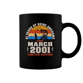 Vintage March 2001 21 Years Old Fishing Lover 21St Birthday Pullover Coffee Mug | Mazezy