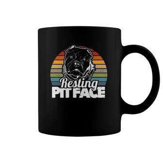 Vintage Pitbull Owner Funny Resting Pit Face Coffee Mug | Mazezy