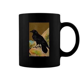 Vintage Raven , Birdwatching Black Bird Coffee Mug | Mazezy