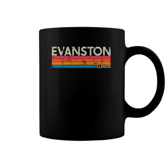 Vintage Retro Evanston Illinois Distressed Coffee Mug | Mazezy
