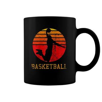 Vintage Retro Sunrise Adult Teen Kids Basketball Player Raglan Baseball Tee Coffee Mug | Mazezy