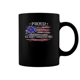 Vintage Usa American Flag Proud Us Coast Guard Brother Funny Coffee Mug | Mazezy