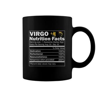 Virgo Nutrition Facts Zodiac Sign Horoscope Coffee Mug | Mazezy