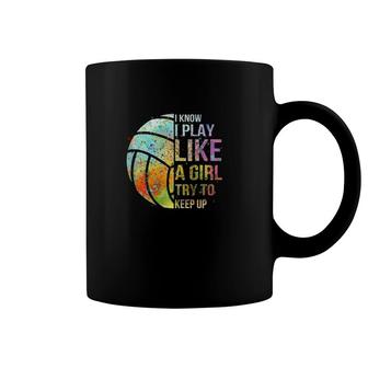 Volleyball Gift For Teen Girls Play Like A Girl Cute Coffee Mug | Mazezy