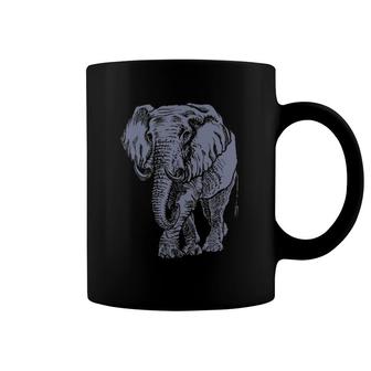 Walking Elephant - Blue Denim Colorway Coffee Mug | Mazezy