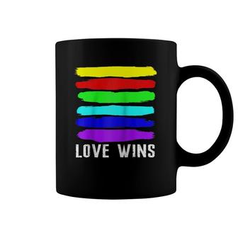 Watercolor Love Wins Rainbow Paint Flag Gifts Raglan Baseball Tee Coffee Mug | Mazezy