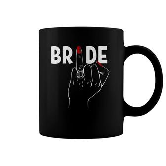 Wedding Honeymoon Bachelorette Red Finger Ring Fiance Bride Coffee Mug | Mazezy