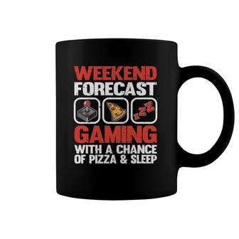 Weekend Forecast Gaming With A Chance Of Pizza & Sleep Gamer Coffee Mug | Mazezy