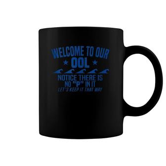 Welcome To Our Pool, Funny-White-Lifeguard-Poolboy Coffee Mug | Mazezy
