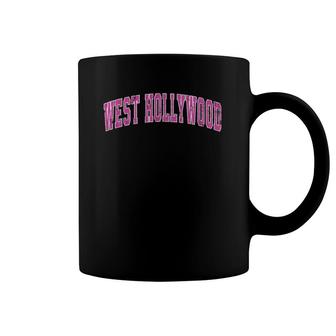 West Hollywood California Ca Vintage Sports Design Pink Desi Coffee Mug | Mazezy